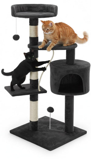 140cm Cat Tree for Indoor Cats with Plush Perch & Scratching Posts