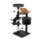 140cm Cat Tree for Indoor Cats with Plush Perch and Scratching Posts, Grey - main product image