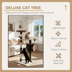 140cm Cat Tree for Indoor Cats with Plush Perch and Scratching Posts, Beige - size and scale view