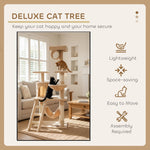 141cm Cat Tree Tower for Indoor Cats with Hammock and Condo, Beige - size and scale view