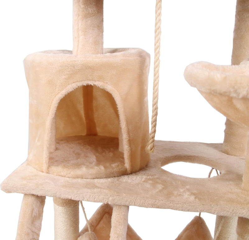 141cm Cat Tree Tower for Indoor Cats with Hammock and Condo