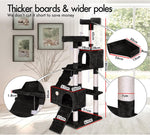 170cm Cat Tree Tower for Indoor Cats with Dual Condos & Plush Perches, Black - detail view