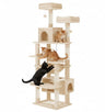CARLA HOME 180cm Cat Tree Tower for Indoor Cats with Plush Perches, Dual Condos, Natural Sisal Scratching Posts & Ramps for Kittens & Adult Cats (Beige)