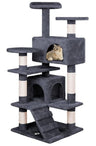 Indoor Cat Tree Tower with Plush Perches and Dual Condos