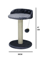 Cat Tree Tower for Indoor Cats with Plush Perch, Grey - detail view