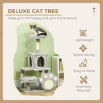 Large Cat Tree Tower with Plush Perch for Indoor Cats, Grey - size and scale view