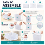 12-Pack Clear Shoe Storage Boxes, Stackable, White - size and scale view