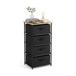 4 Drawer Storage Dresser, Steel Frame, Black, Rustic - main product image
