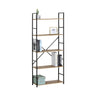 5-Tier Industrial Bookshelf Wood Metal Shelf Brown