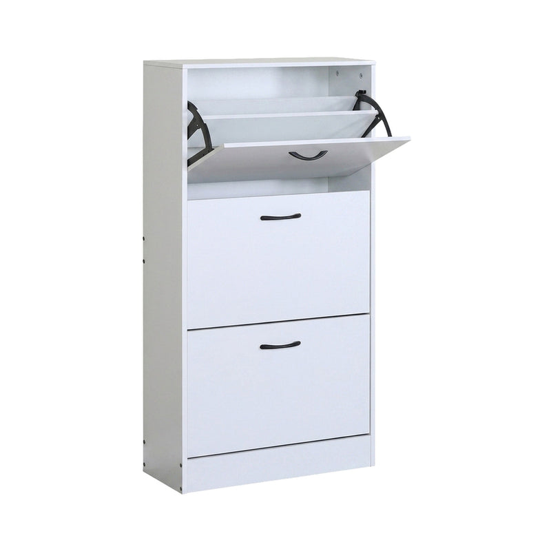 3 Flip Drawer Shoe Cabinet Hidden Storage White Nordic