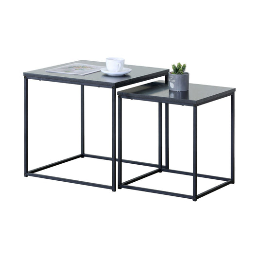 Nesting Side Tables Set of 2, Metal Frame, Black, Classic - main product image