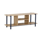 Open Shelf TV Stand Entertainment Console in Oak