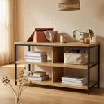 TV Stand 3 Tier Open Shelf Entertainment Console, Brown - additional product view