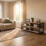TV Stand 3-Tier Open Shelf Entertainment Console Brown