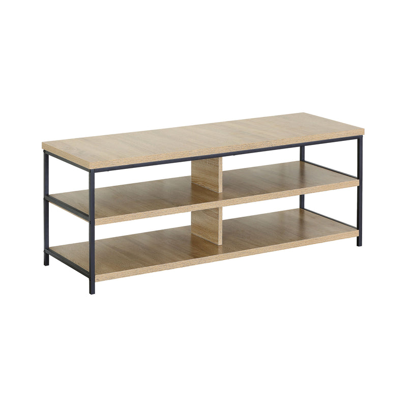 TV Stand 3-Tier Open Shelf Entertainment Console Brown