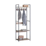 Freestanding Garment Rack with Hooks and Shelves