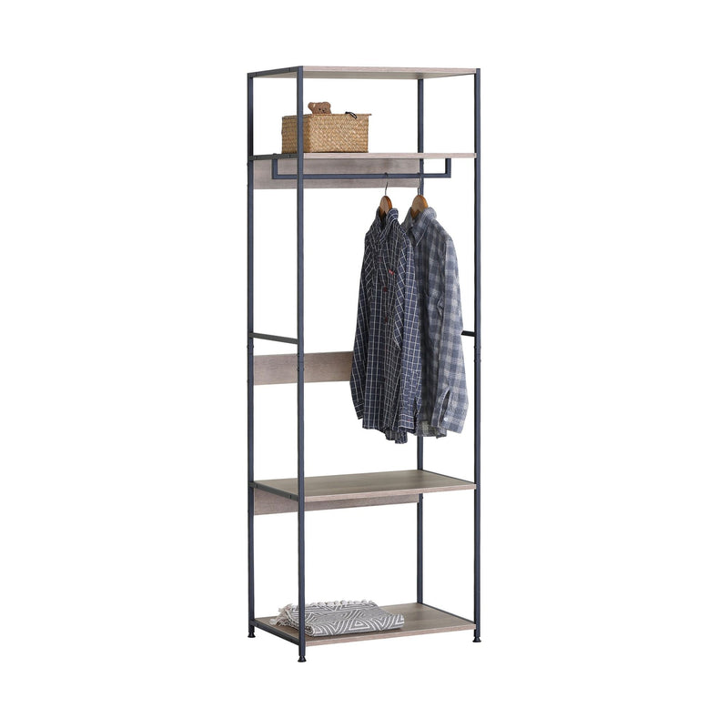 Freestanding Clothes Rack with Shelves, Grey, 175 cm in Grey - main product image