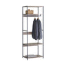 Freestanding Clothes Rack with Shelves Grey 175cm