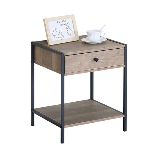 Bedside Table with Drawer, Side Table, Brown, Rustic - main product image