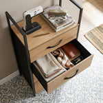 3 Drawer Storage Cabinet, Fabric Tower Dresser, Oak in Brown - additional product view