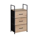 3 Drawer Tallboy Storage Cabinet - Rustic Oak Finish