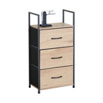 3 Drawer Tallboy Storage Cabinet - Rustic Oak Finish