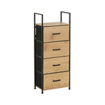 4 Drawer Tallboy Storage Cabinet - Rustic Oak Finish