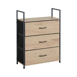 3 Drawer Tallboy Large Storage Cabinet - Rustic Oak Finish
