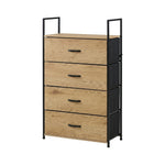 4 Drawer Tallboy Large Storage Cabinet - Rustic Oak Finish