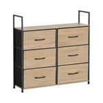6 Drawer Tallboy Large Storage Cabinet - Rustic Oak Finish