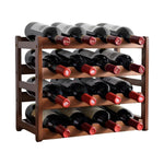 4 Tier Wooden Wine Rack for 16 Bottles - Brown - main product image