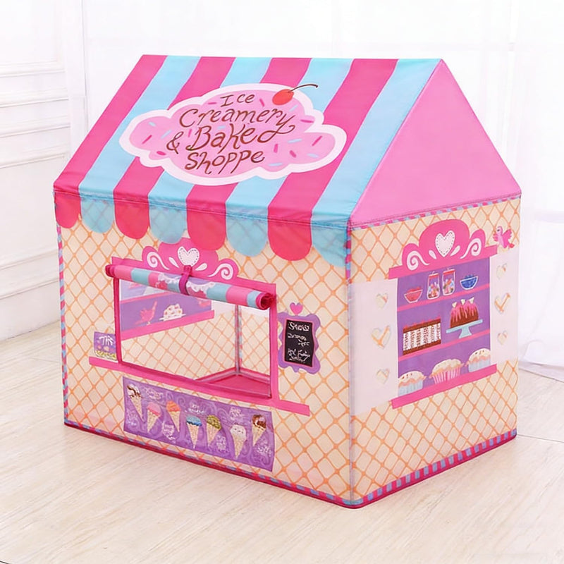 Kids Ice Cream Bakery Play Tent Pink Pop Up Playhouse - size and scale view