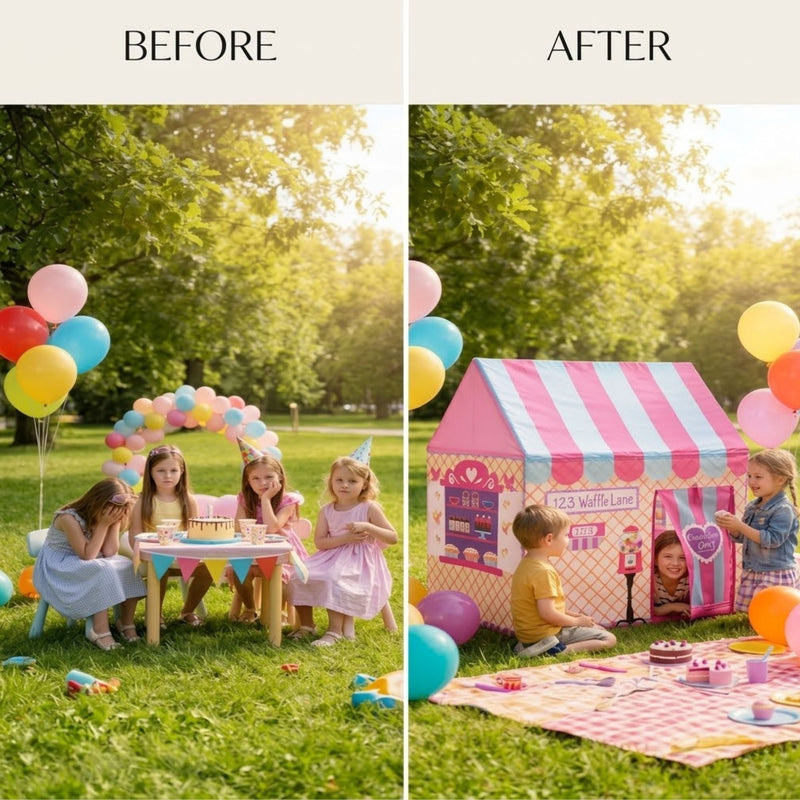 Kids Ice Cream Bakery Play Tent Pink Pop Up Playhouse - additional product view