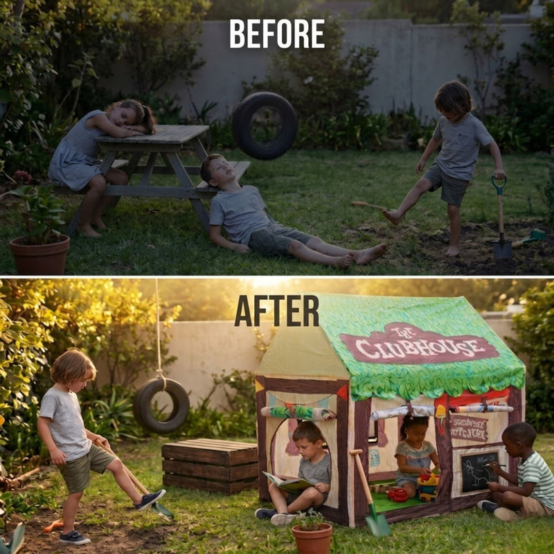 Kids Clubhouse Play Tent for Imaginative Fun, Green - additional product view