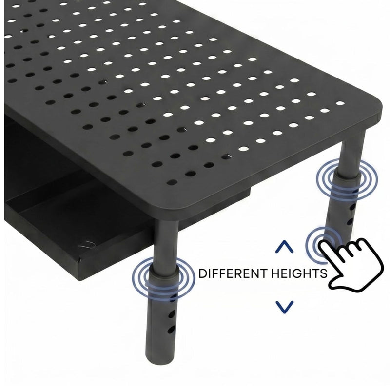 Metal Monitor Stand Riser with Drawer and Phone Slot