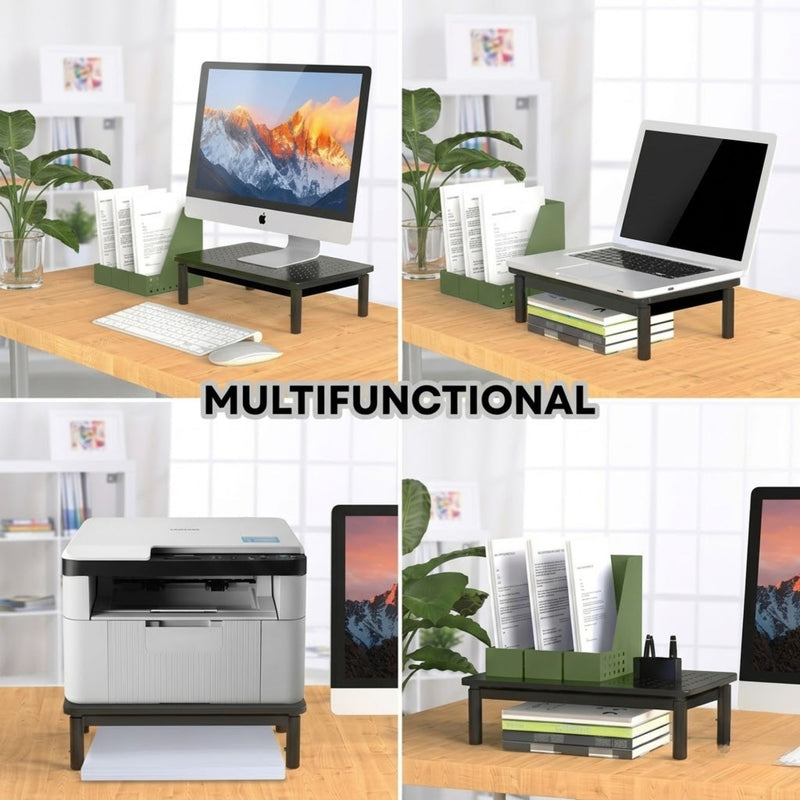 Metal Monitor Stand Riser with Drawer and Phone Slot