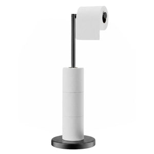 Toilet Paper Holder Stand with Storage Black Metal
