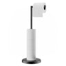 Toilet Paper Holder Stand with Storage Black Metal