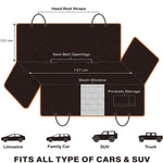 Waterproof Dog Car Seat Cover Hammock Black Nylon - size and scale view