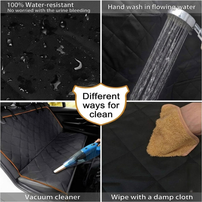 Waterproof Dog Car Seat Cover Hammock Black Nylon