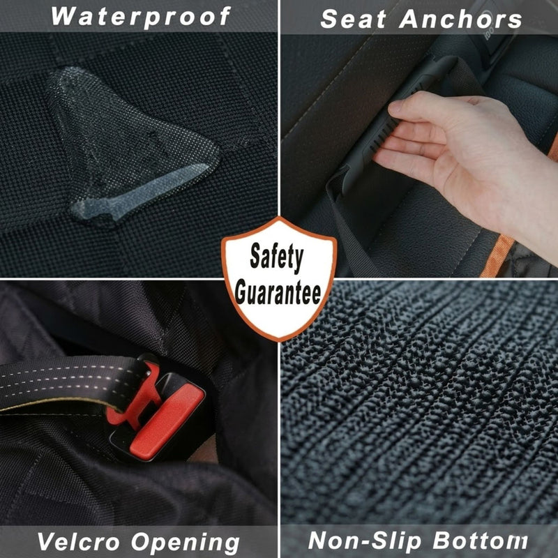 Waterproof Dog Car Seat Cover Hammock Black Nylon