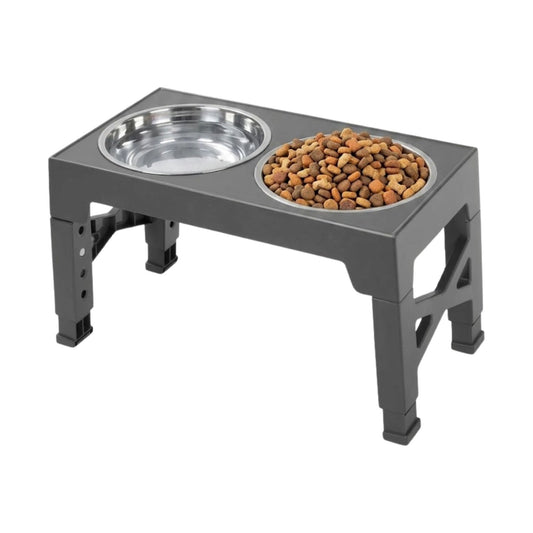 Raised Dog Bowl Stand Adjustable Height for All Dogs & Cats, Black - main product image