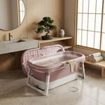 Foldable Bathtub Adult Collapsible Soaking Tub Pink - alternate angle