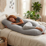 U Shaped Pregnancy Pillow for Full Body Support Grey - alternate angle