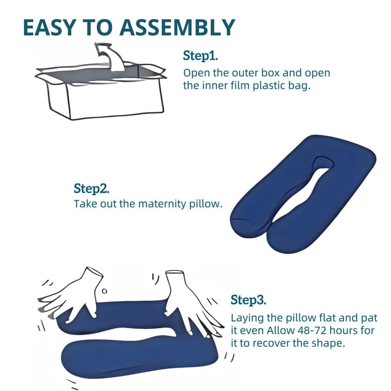 U Shaped Pregnancy Pillow for Full Body Support Grey - detail view