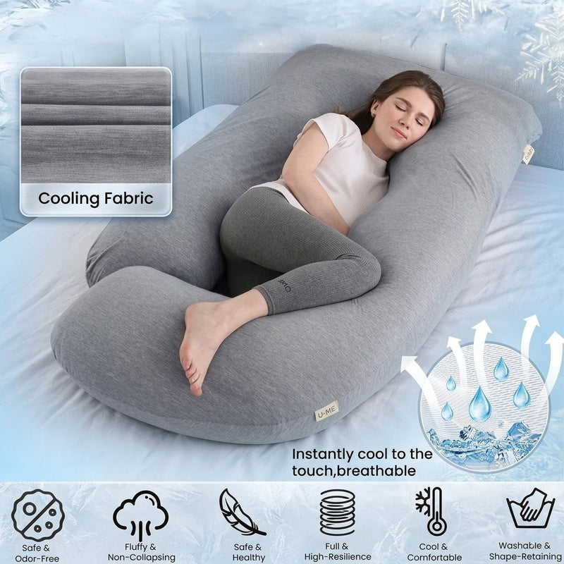 U Shaped Pregnancy Pillow for Full Body Support Grey - additional product view