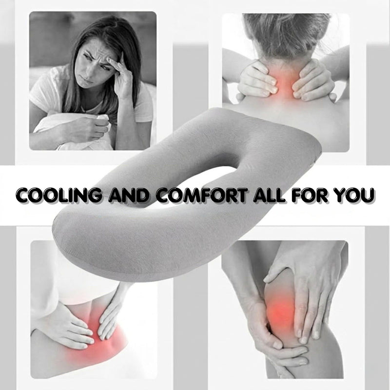 U Shaped Pregnancy Pillow for Full Body Support Grey