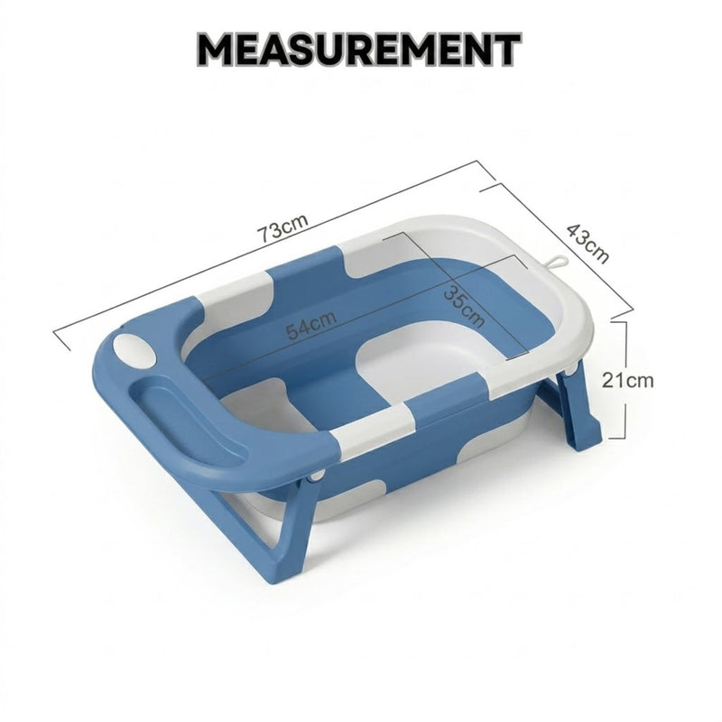Foldable Baby Bath Tub for Infants and Toddlers Blue - detail view