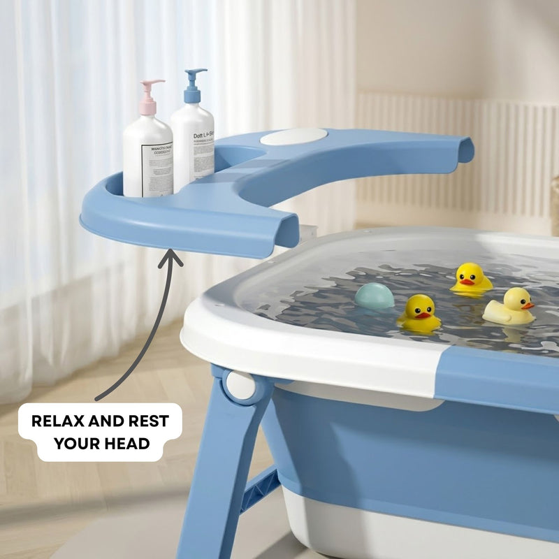 Foldable Baby Bath Tub for Infants and Toddlers Blue - additional product view