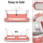 Foldable Baby Bath Tub for Infants and Toddlers Pink - size and scale view